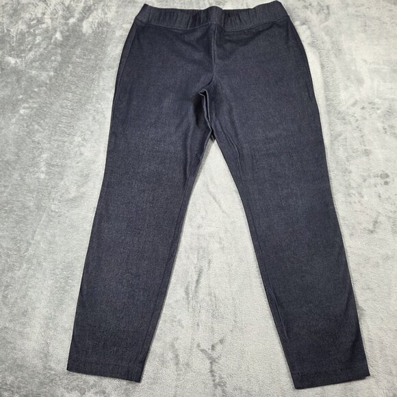 Talbots Pants 10 Blue Denim Essex Ankle Skinny Pull On Office Career Trousers - Picture 1 of 7